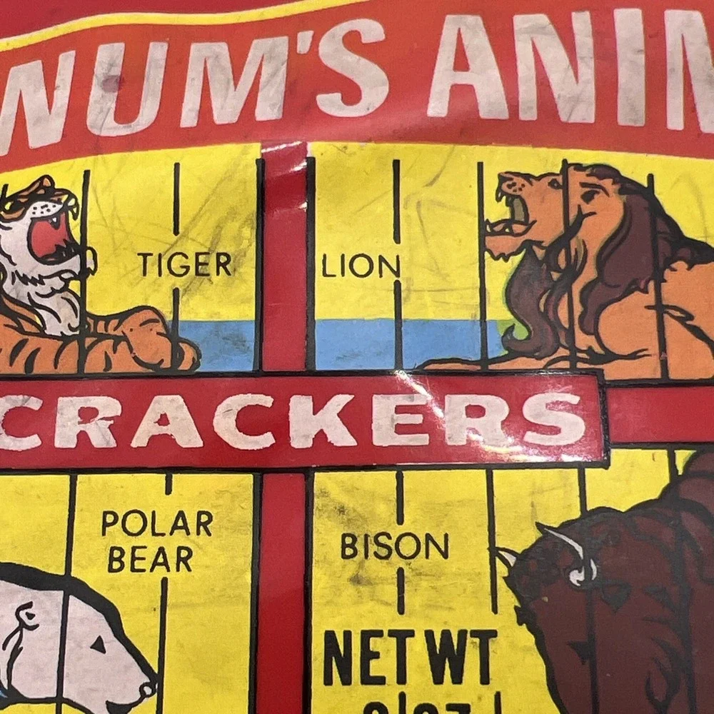 VINTAGE NABISCO BARNUM'S ANIMAL CRACKERS RED PENCIL CASE‎ ZIPPERED SCHOOL POUCH